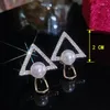 Ohrstecker Koreanische Einfache Geometrische Dreieck Ohrstecker Für Frauen Simulation Elegante Perle Weibliche Mode Party Schmuck Geschenke