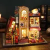 Architecture/DIY House Diy Doll House Furniture Light Bok Nook Dollhouse Hut Casa Miniatures Home Children For Toys Birthday Christmas New Year Gifts