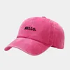 Top Caps merhaba. Kadınlar için Mektup Nakış Beyzbol 2024 Yıkanmış Baba Şapkası Erkekler Siyah Hip Hop Sıkıntılı Cap Sıradan Snapback Hats