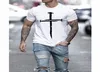 Men039s camisetas verão casual impressão 3d camiseta jesus cruz manga curta oversized em torno do pescoço streetwear collocation3773368