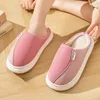 Slippers Heren Winter Indoor Leer Waterdicht Pluche Dames Heren Thuis Warme Schoenen Outdoor Wear Katoen