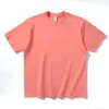 2024 Designer Short sleeved Summer Men women Pure Cotton Breathable Heavyweight T-shirt Loose Fashion Brand Instagram Backing Solid Color Half Sleeves