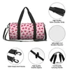 Duffelväskor Kawaii Cherry Mönster Travel Bag Plant Retro Pink Yoga Sport Stora kapacitet Söt Gym Male Kvinnlig Portable Fitness