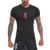 Anime berserk imprimir camisas de compressão dos homens manga curta ginásio treino fitness undershirts secagem rápida atlético camiseta topos 240306