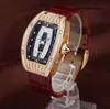 Reloj Timeless Reloj Elegance Reloj RM RM007 Serie para mujeres Labio negro Diamante completo Oro blanco Estrella del cielo completa Rosa de 18 k