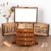 Jewelry Pouches Wooden Box Organizer Luxury Set Multi For Women Layer Large Capacity Display Rack Dust Proof Boxs