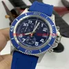 1884 Mens Watches Montre de luxe VK Quartz movement stainless steel Blue dial Rubber strap relojes lujo para hombre Chronograph305w