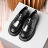 Dress Shoes Loafers Men's Round-headed Breathable Non-slip One-step Suit Belt Thick-soled Work To Wear