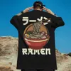 T-shirty T-shirty dla mężczyzn 3D Japońskie Lamian makaron Drukuj męski ubrania ulica HARAJUKU Krótkie tuleż