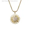 Designer David Yurma Davids Halsband Fashion Sunflower Full Imitation Diamond Star Pendant Rostfritt stålkedja Tillbehör