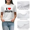 Damen Polos I Love Dilfs T-Shirt Hippie Kleidung Bluse Lustige Frauen