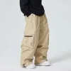Штаны Новые лыжные брюки Мужские и женские негабаритные зимние брюки Сноуборды для сноубордных брюк молодежное лыжное снаряжение Водонепроницаемые теплые брюки лыж