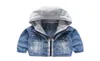 Criança meninos jeans costura outerwear meninos primavera outono roupas casuais crianças jaqueta jeans jeans hoodies5988709