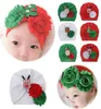 Caps Hats Lovely Flower Baby Hat Merry Christmas Girl Turban Knot Head Wraps Kids Bonnet Beanie Born Festival Gifts8732507