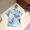 Ensemble de deux pièces pour bébé populaire, survêtements pour enfants bleu ciel, taille 100-160, vêtements de marque pour enfants, chemise et short pour garçons Line Bear Pattern 24Mar