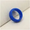 Bandringar 10st/set Womens Sile Wedding Rings Hypoallergenic O-Ring Band bekväm ljusweigh-ring för män par design smycken g dhc8b