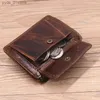 Money Clips Genuine Leather Wallet For Men Male Original Cowhide Vintage Short Mens Wallets wallet With Card Holder ID Window Coin Pocket L240306