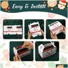 Christmas Decorations Treat Boxes Santa Elf Snowman Elk Xmas Cardboard Present Candy Cookie With Handles Holiday Party Favor Cpa4670 Dhbpx