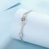 Fine Jewelry Silver925 Oryginalne luksusowe 2CT Okrągłe genialne wycięte diamentowy test DISP DISP Kolor VVS MOISSANITE Bransoletka