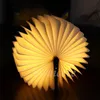 Bomboniera USB Ricarica notturna Luce a LED Nuovo portatile Grana di legno Regalo creativo Flip Libro pieghevole Lighg Mini Regali di Natale colorati LT813