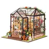 Arkitektur/DIY House DIY Mini Dollhouse Miniature Greenhouse Kit Wood Flower Home Led Lighting Building Toys For Children Gift Garden