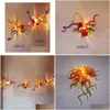 Lâmpadas de parede Art Deco Hallway Sconce para decoração de casa Lâmpada MTI colorido 30 cm de largura e 40 cm de altura luminária moderna Murano Flower Drop Del Dhcgk