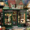 Arkitektur/DIY House Diy Wood Dollhouse Magic Shop Miniature Doll House Kit med möbler ROOMBOX RETRO Hemmodell leksak för barn gåva
