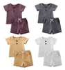 Newborn Clothing Sets Baby Girls Boys Clothes Ribbed Cotton Casual Short Sleeve Tops TshirtShorts Toddler Infant Fashion Summer 3518405