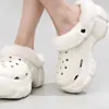 Épais chaud hiver pantoufles en peluche femmes trou 720 chaussures pour femmes intérieur plat été Couple maison 669