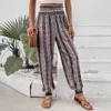 Women's Pants Breathable Trousers Ethnic Style Wide Leg Yoga For Women With High Waist Pockets Athletic Lounge Sweatpants Summer