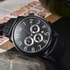 Patent Leather Menwatch Designer PatekShilippes Manwatches Quartz Watch 6-Pin Fullt Function Quartz Watch