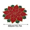 Tapis de table créatif de Noël feuille de houx napperon lin éponge coureur tapis anti-brûlure isolation tapis décoratif fournitures de fête de noël