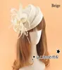 15Colors Cambric Bruids Hoeden Haaraccessoires Veer Bloemcocktail Vrouwen Fascinator Party Bruiloft Veil Hap Hair Clip Valentine 2863272