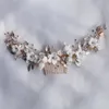 Vit porslinblomma Wedding Crown Bridal Hair Comb Accessories Handgjorda Kvinnor Huvudstycke Party Prom Jewelry 240306