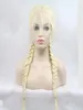 Blonde 613 Double Braids Synthetic full wig Braided Lace Front Wig with Baby Hair Wig Heat Resistant Fiber Middle Part31491468988837