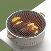 Outdoor okrągły okrągły grill mały piec węgiel drzewny przenośny w stylu koreański kemping tabletop grillowy 240223
