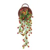 Decorative Flowers 1 Pc Artificial Plant Not Withered No Watering Realistic Decorate Plastic Red Beans Hanging Party Decoration Home