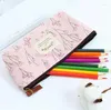 200 stks/partij Leuke Kawaii Bloemen Bloem Canvas Rits Etuis Stof Boom Pen Zakken Schoolbenodigdheden