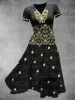 ドレス女性のカラフルなオーロラスターリースカイグラジエントアートプリントトゥピースドレス3DプリントセクシーなVニックドレス女性ドレス