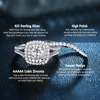 she 2 Pcs Double Halo Round Cut AAAAA Cz Engagement Ring Wedding Band for Women Victorian Style 925 Silver Bridal Jewelry 240220