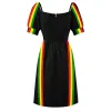 Vestido Rasta Stripe Rasta Color Pattern Vestido vestidos de cerimônia vestido de noite feminino