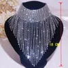 Bohemian Shine Vol Strass Choker Ketting Voor Vrouwen Lange Kwast Kristal Kettingen Statement Party Sexy Sieraden Accessoires 240228