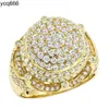 Iced Out Luxury Jewelry Vvs Moissanite Men Ring Gold Hip Hop Gold Hip Hop Gemstone Rings Round Champion Ring