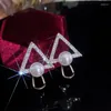 Ohrstecker Koreanische Einfache Geometrische Dreieck Ohrstecker Für Frauen Simulation Elegante Perle Weibliche Mode Party Schmuck Geschenke