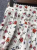 Zoete rokken zijde bloemenprint mini rok voor vrouwen lente zomer hoge taille dames a-line geplooide korte jupes