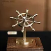 Decoratieve objecten Figurines hoogwaardige messing roer ornoment roterend speelgoed desktop decoratie Helmsman schip stuurwiel metalen handicrafts festival geschenken