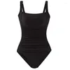 Women's Swimwear Sexy Plus Size Women 2024 One Piece Swimsuit Black Retro Swimming Wear For Bathing Suits Monokini Maillot De Bain Femme