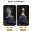 Vulkanischer Luftbefeuchter, Flammen-Aroma-Diffusor, Quallen-Rauchring für Zuhause, Luftbefeuchter, USB, 7 Farben, Umgebungslichter, 180 ml Nebel