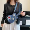 Midjepåsar 2024 Fashion Women's Men's Bag Denim Guitar Design Box Spice Girl One Shoulder Crossbody Creative Net Red