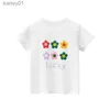 T-shirts T shirts Summer Cotton T 2 Kid Baby Girls Clothes Short Sleeve Infant Cartoon Flower Print Tee Childrens Tshirt 240306